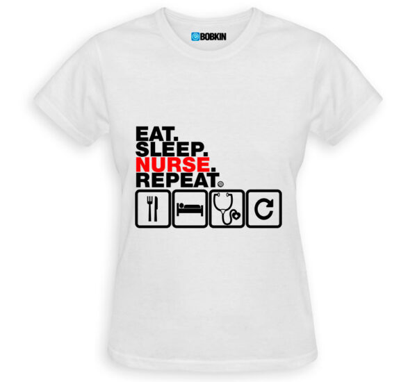 Camiseta Enfermagem Frase Nurse Repeat