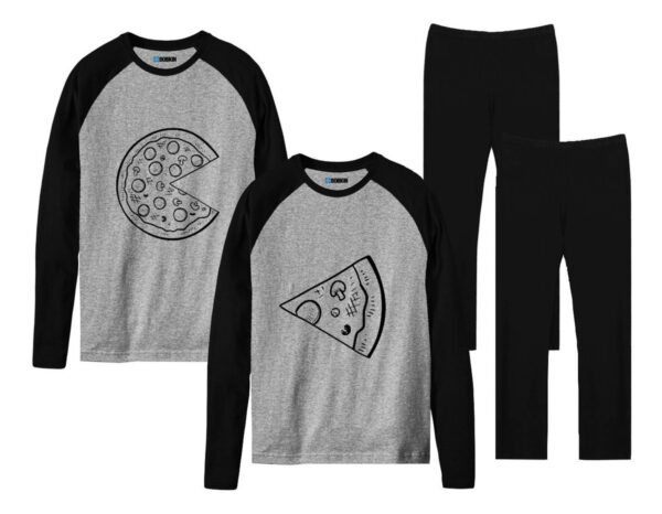 Kit Pijama Casal Combinando Pizza Love Tumblr