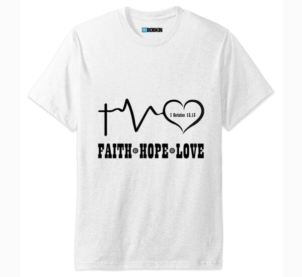 Camiseta Fé Esperança Amor Faith Hope Love