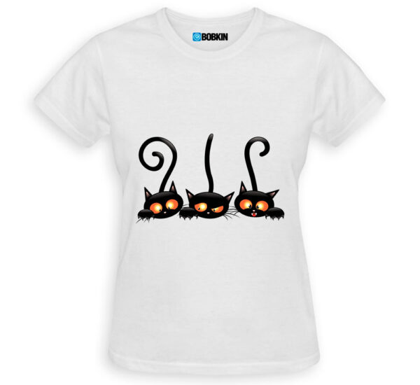 Camiseta Feminina Halloween Gato Preto