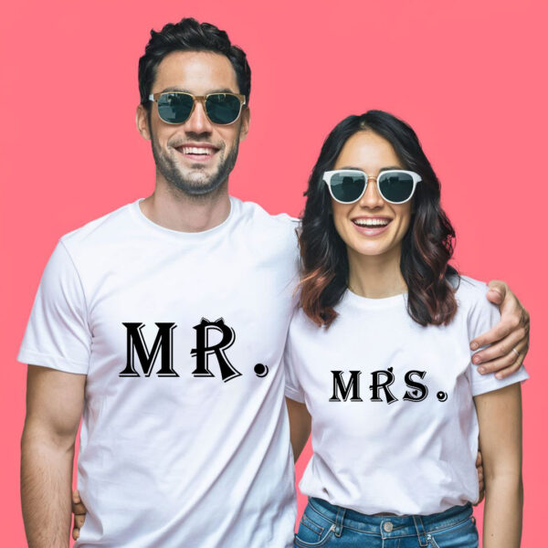 Kit Camiseta Casal Mr E Mrs - Sr E Sra - Namorados Smith