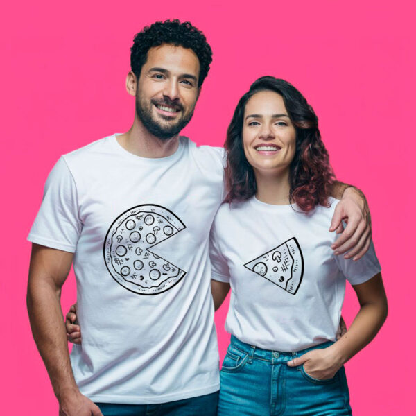 Camiseta Para Casal Namorados Combinando Pizza Tumblr