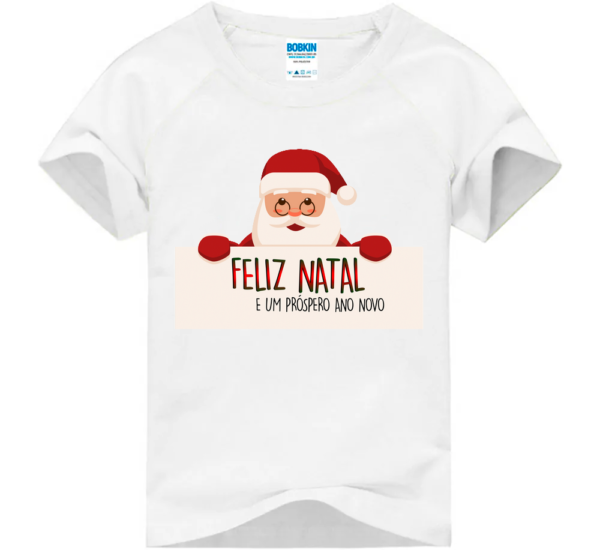 Camiseta Infantil Feliz Natal Papai Noel
