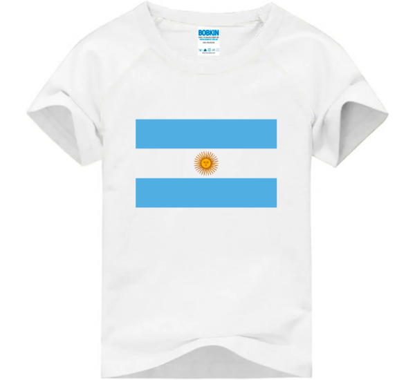 Camiseta Infantil País Bandeira Argentina
